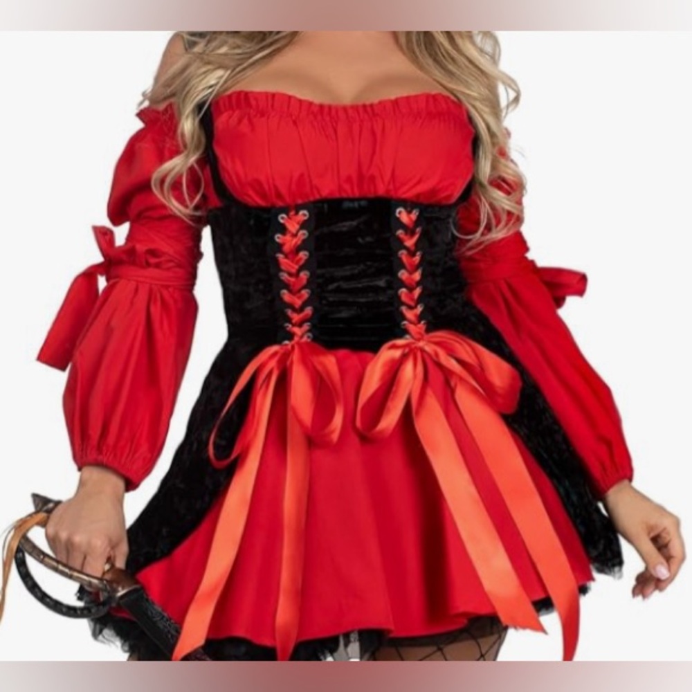 ☠️ LEG AVENUE SALOON GIRL/Leg Vixen Pirate Wench Costume dress